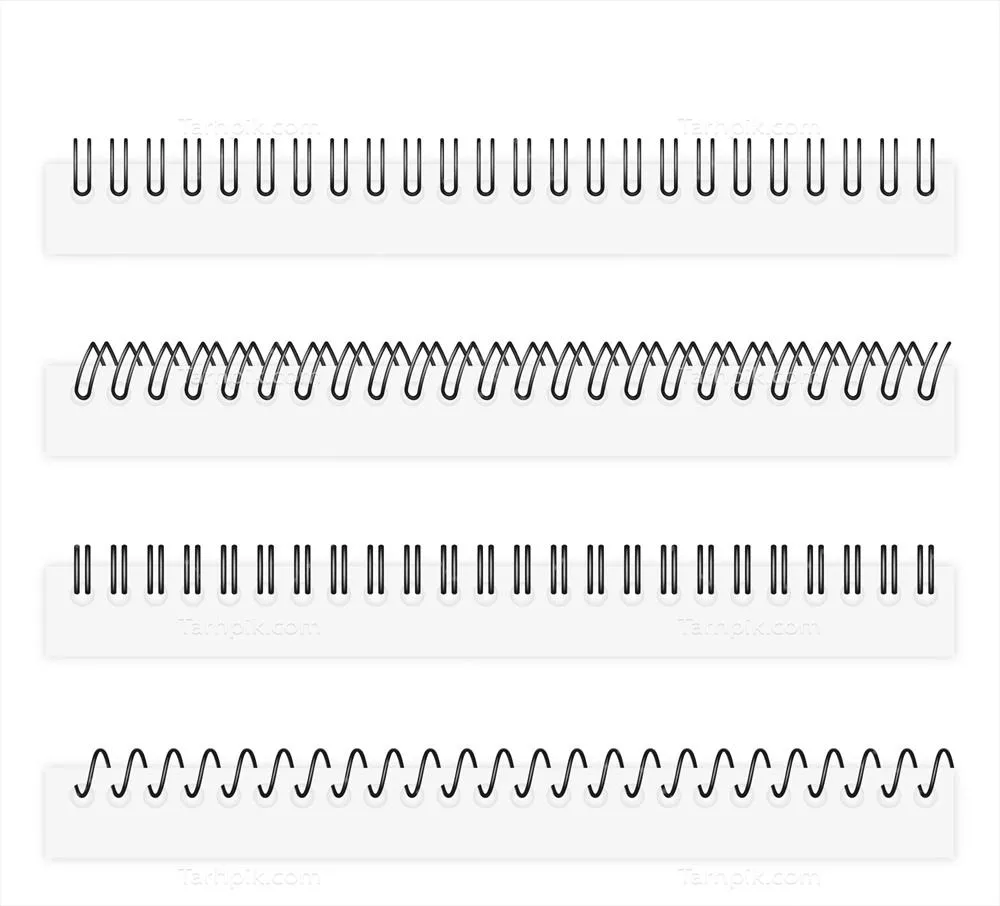 مجموعه یادداشتبرداری با طرح مارپیچی و سبک واقعگرایانه وکتور