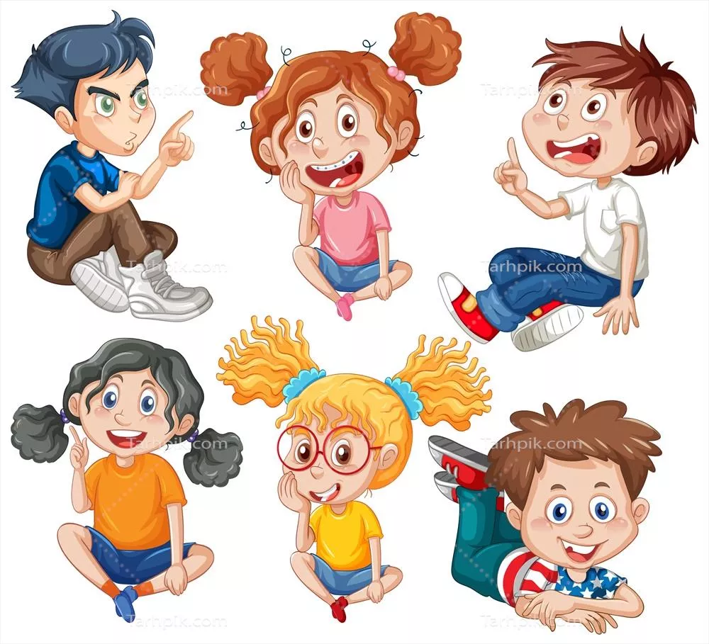 مجموعه تصاویر وکتور از جوانان در حال انجام فعالیت‌های مختلف