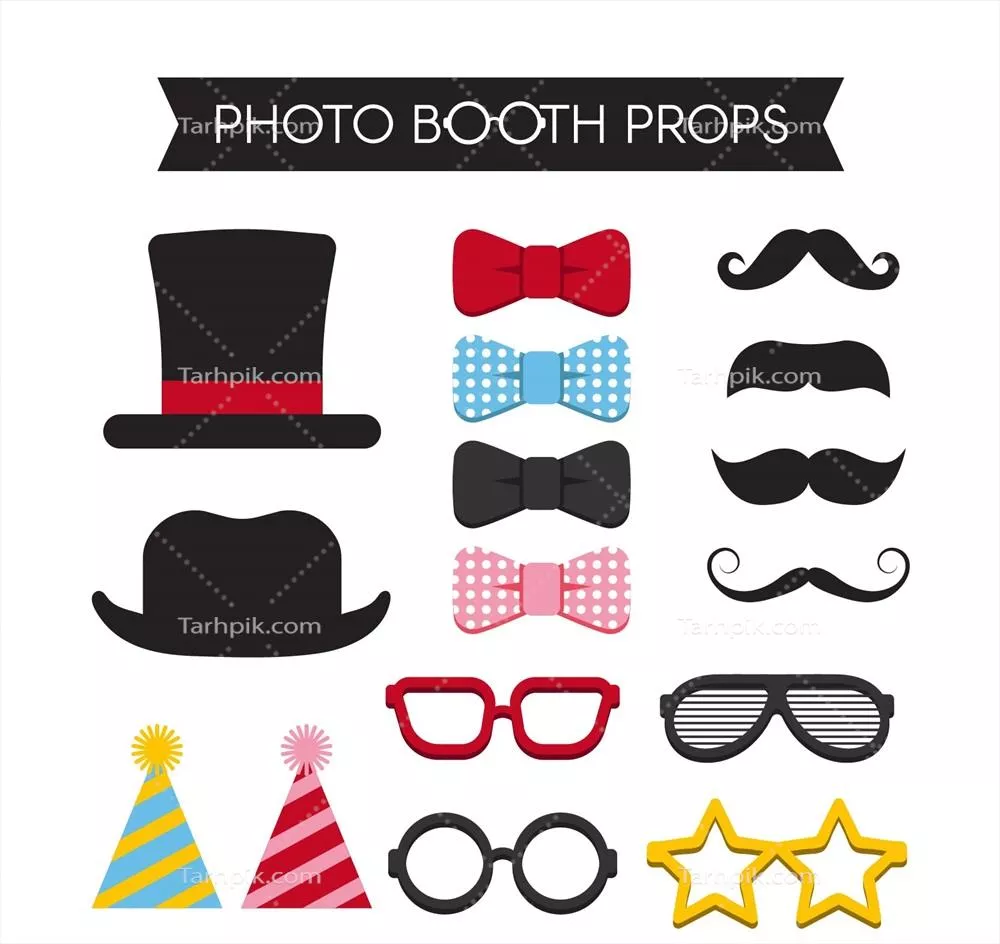 وکتور نمایشگاه غرفه با چندین اکسسوری متنوع و جذاب