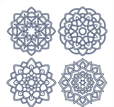 مجموعه‌ای از طرح‌های ساده و زیبا از مانداهای وکتوری