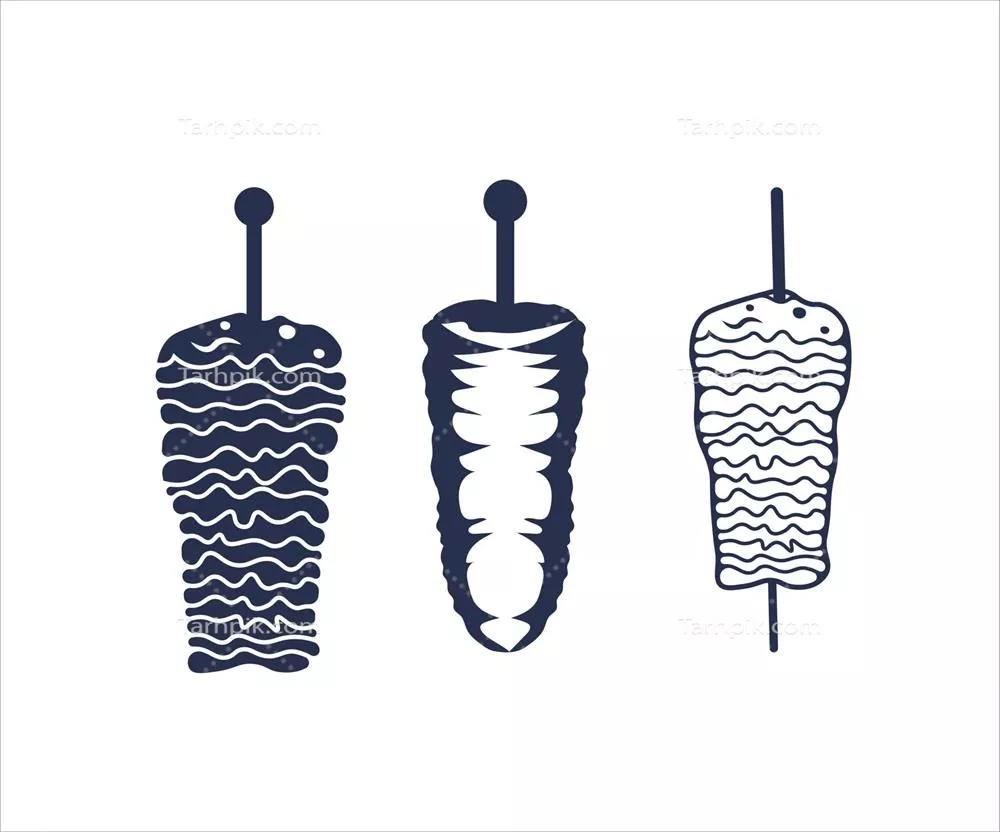 وکتور تصاویر مدرن و گرافیکی شاورما با الهام از غذاهای آسیایی