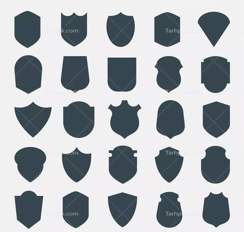 اشکال سپر: مجموعهای از وکتورهای طراحی سپر با تنوعی بینظیر