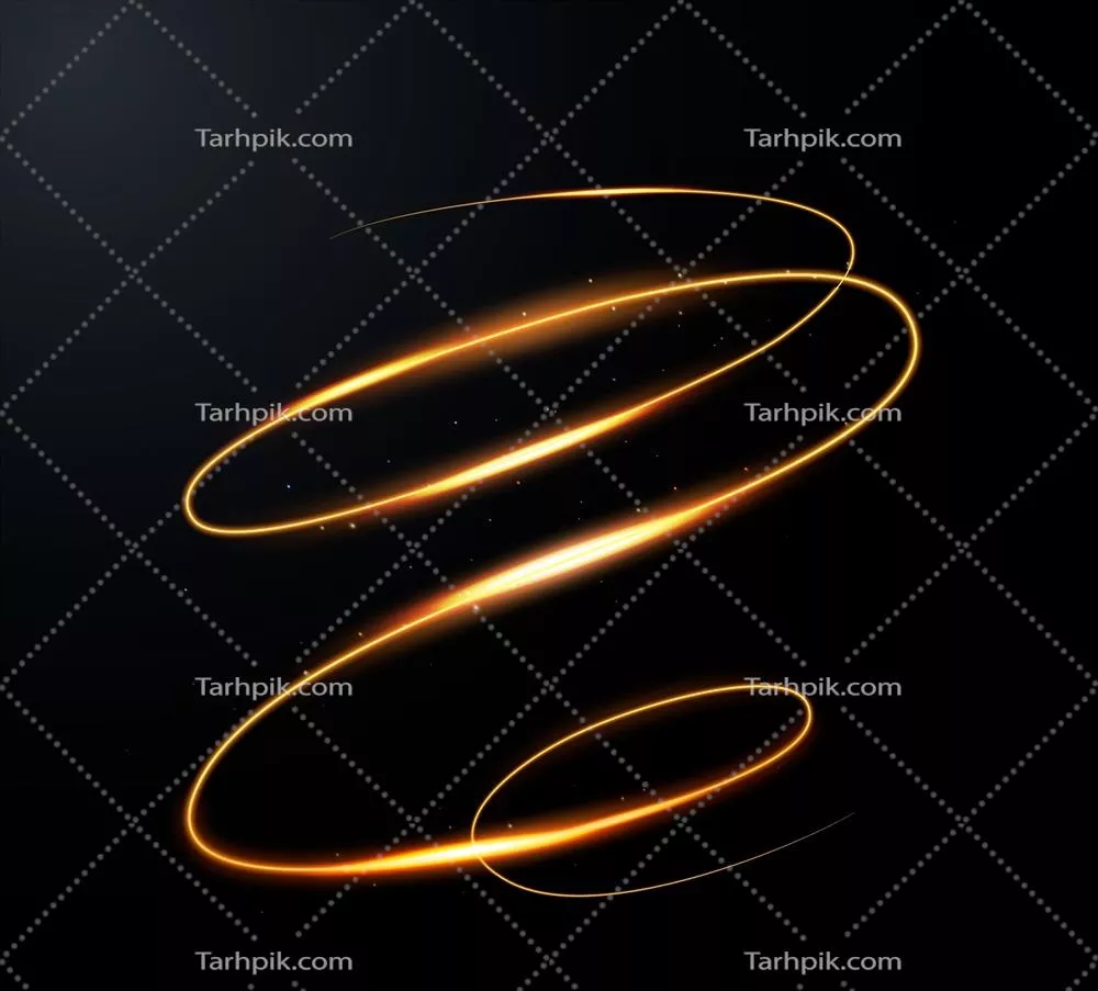 طرح وکتوری د spiral طلایی درخشان به سبک واقعی و جذابیک
