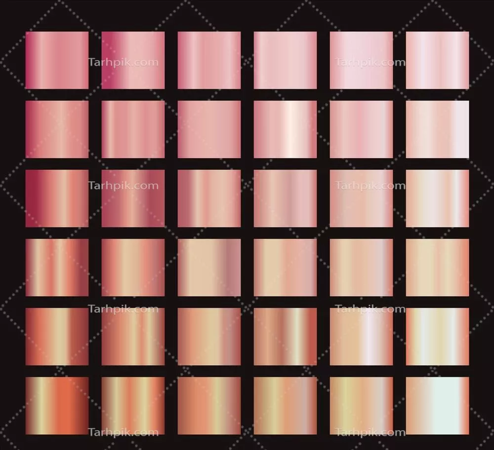 پک وکتور گرادیان درخشان رنگ رز طلایی با طراحی زیبا و مدرن