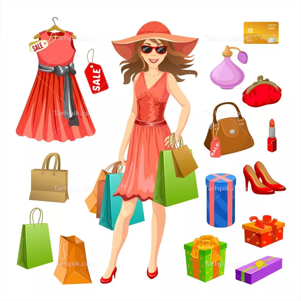 مجموعه المان‌های خرید: طراحی و شبیه‌سازی وکتوری برای امکانات خرید