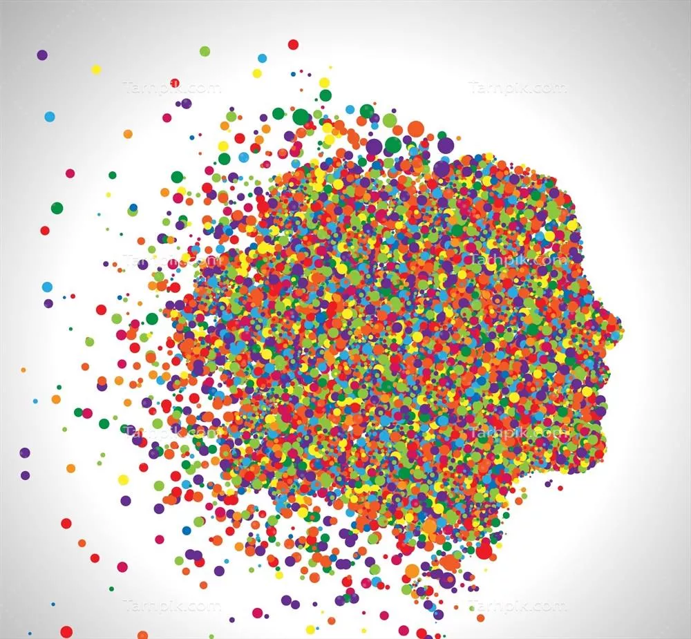 تصویر وکتور رنگارنگ با سیلوئتهای تزئینی به شکل کنفیتی