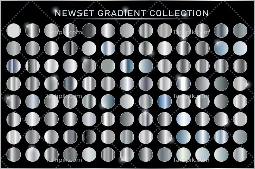 وکتور مجموعه بافت متن نقره ای و طراحی پس زمینه ش shiny و فلزی