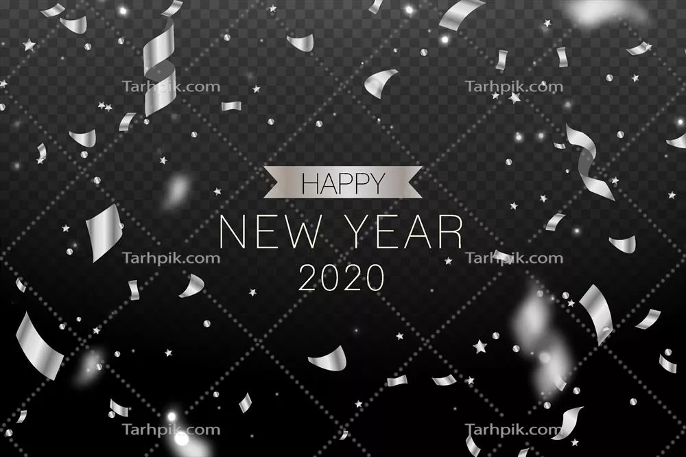 پس‌زمینه وکتور نقره‌ای برای سال نو ۲۰۲۰