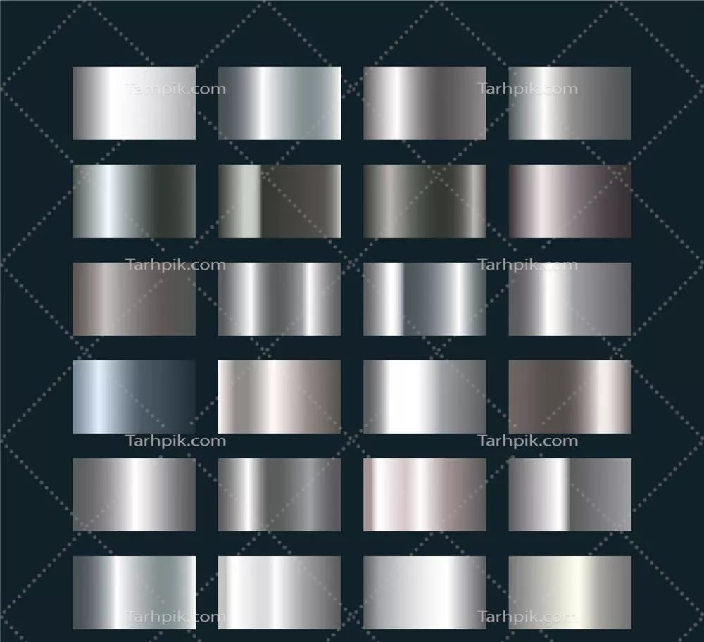 ست وکتور بافت نقرهای با طراحیهای زیبا و متنوع