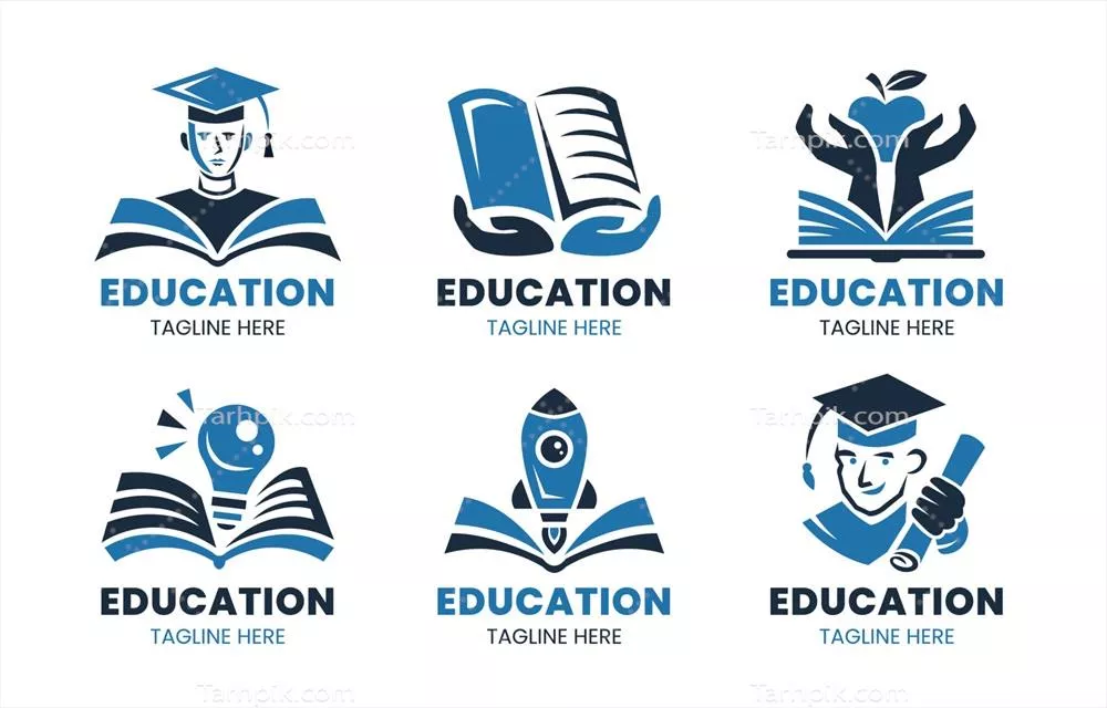 وکتور طراحی لوگوی ساده برای مؤسسات آموزشی و مدارس