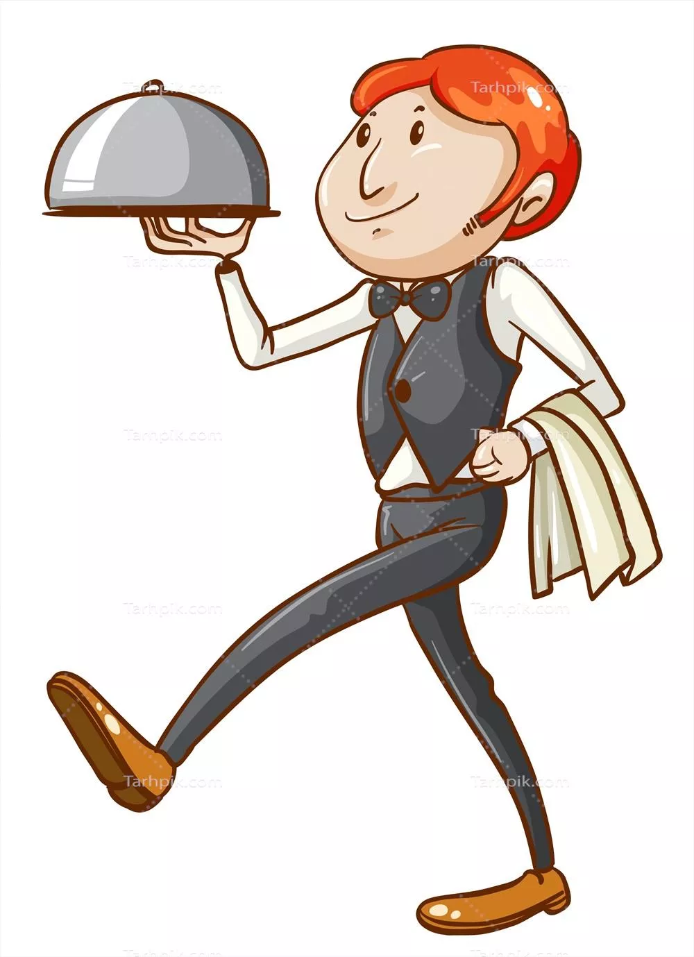 طراحی وکتور ساده از پیشخدمت با طرح بینظیر و جذاب