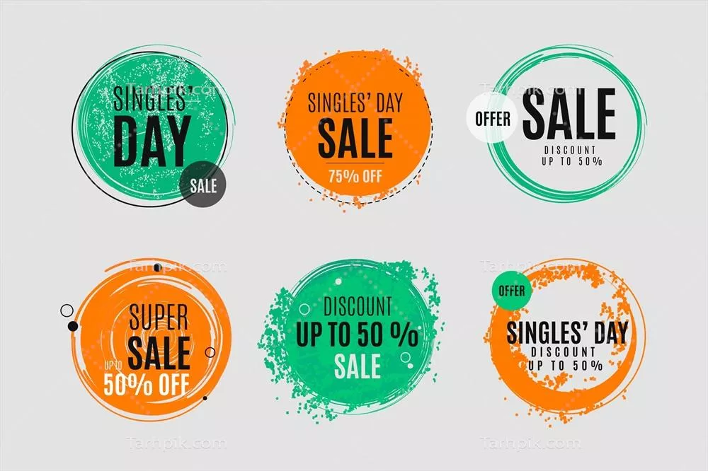 کلکسیون نشان‌های روز مجردها با طراحی وکتور در تمام جزئیات خود