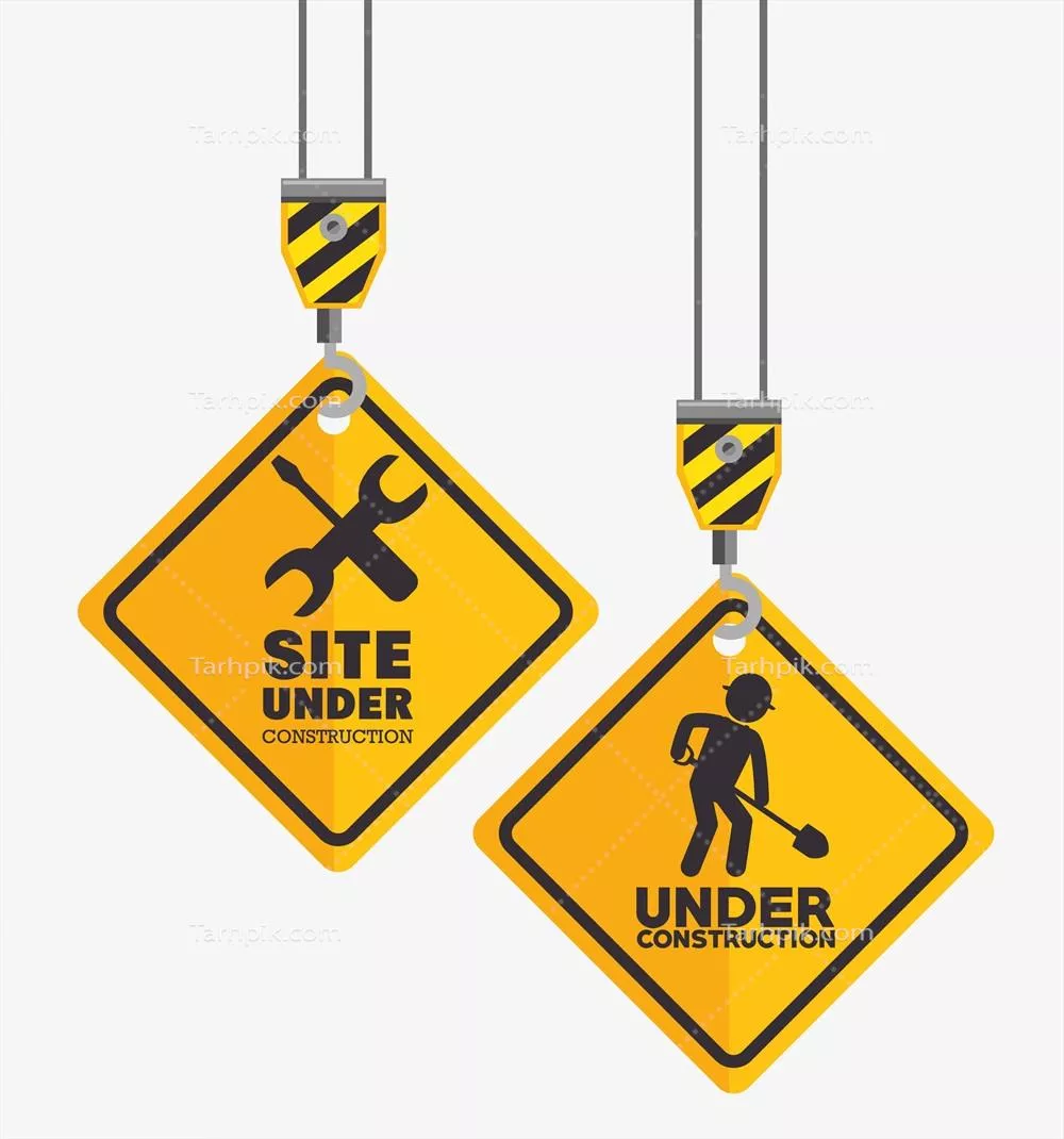 کتابخانه وکتور گرافیکی قلاب و ساخت و ساز با تابلوهای خاص