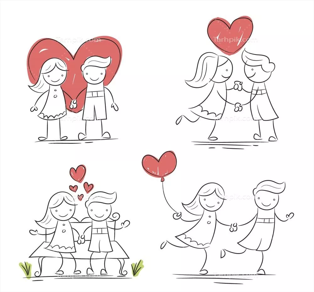 مجموعه وکتور طرحهای عاشقانه برای عاشقان طراحی