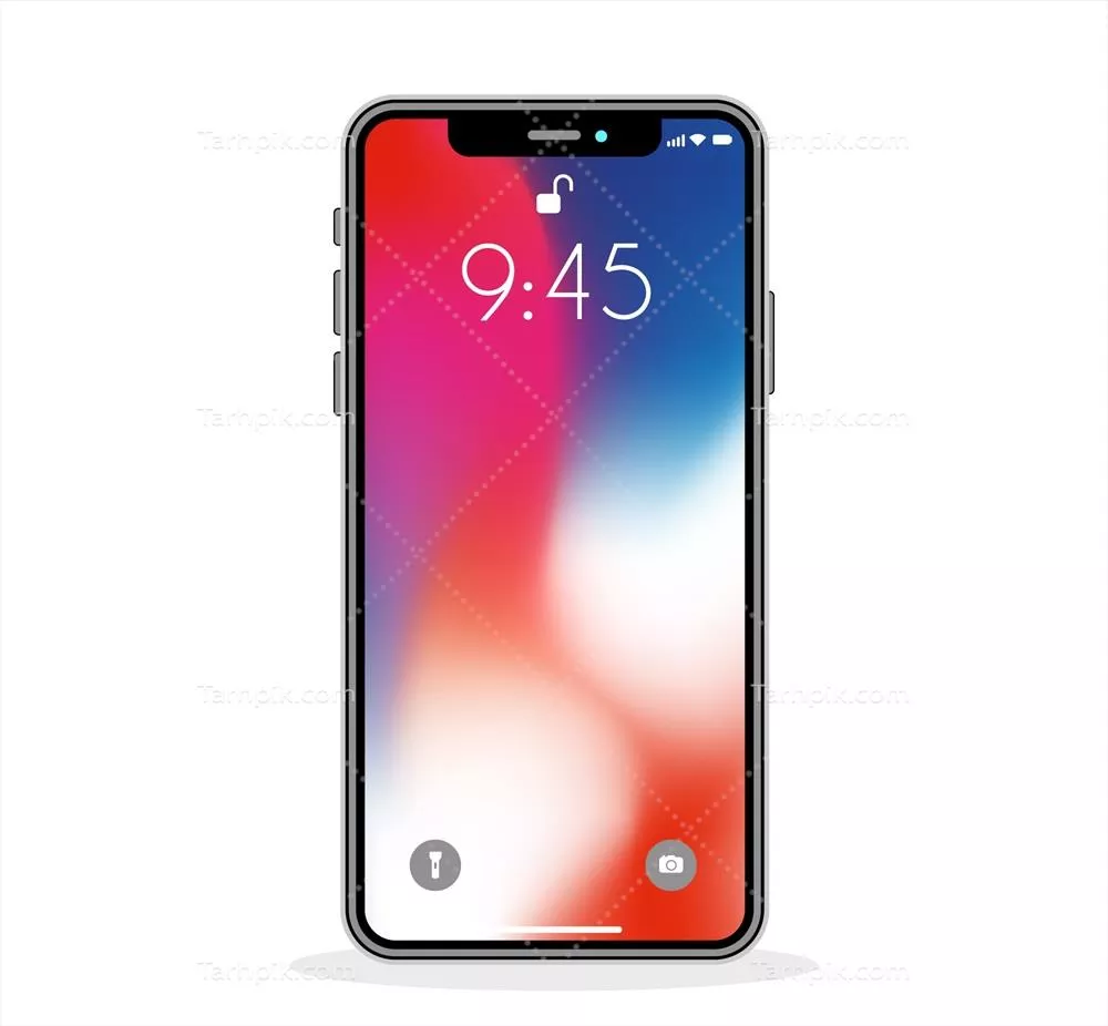 وکتور گوشی هوشمند با والپیپر گرادیان - طراحی و گرافیک مدرن