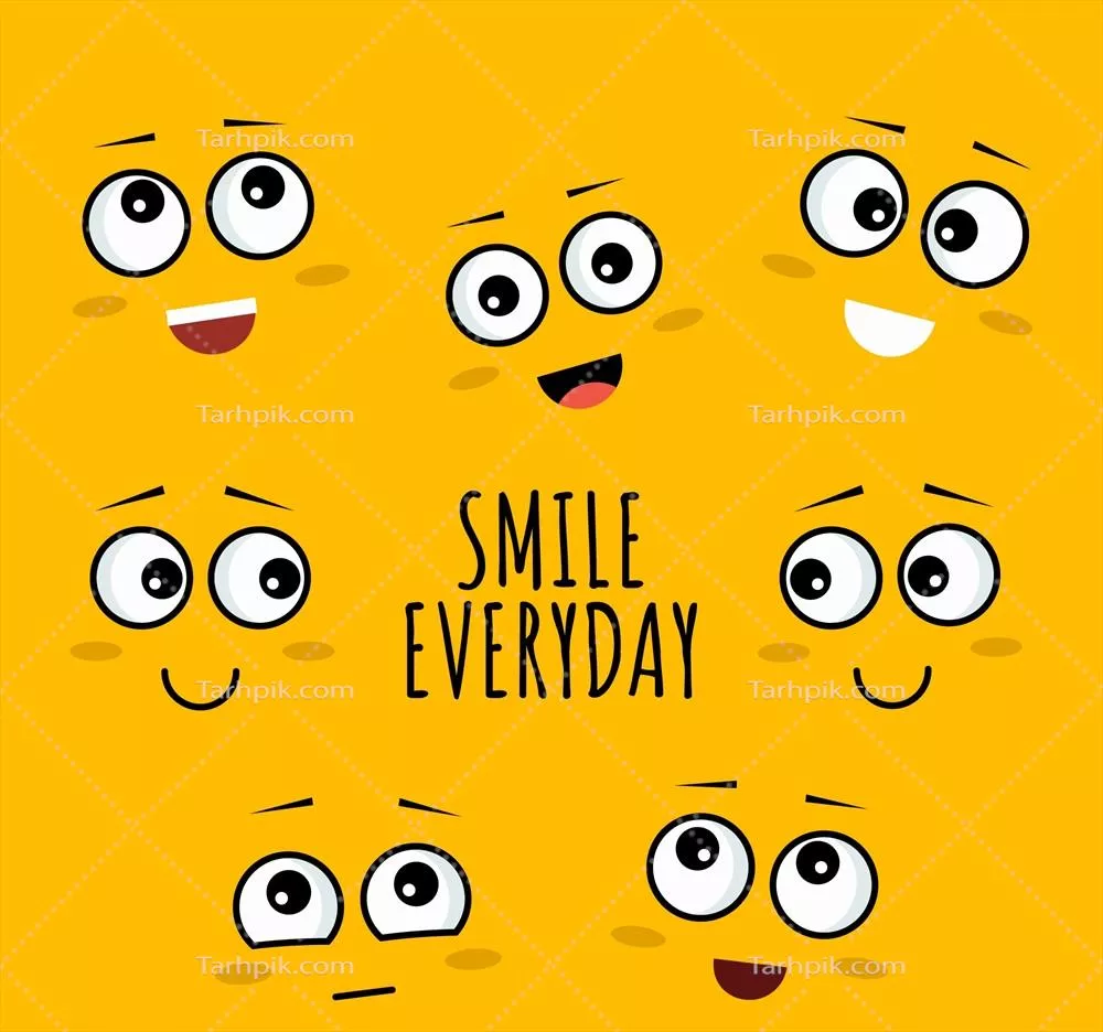 طرح وکتور زمینه با مضمون لبخند روزانه و شادی هر روز