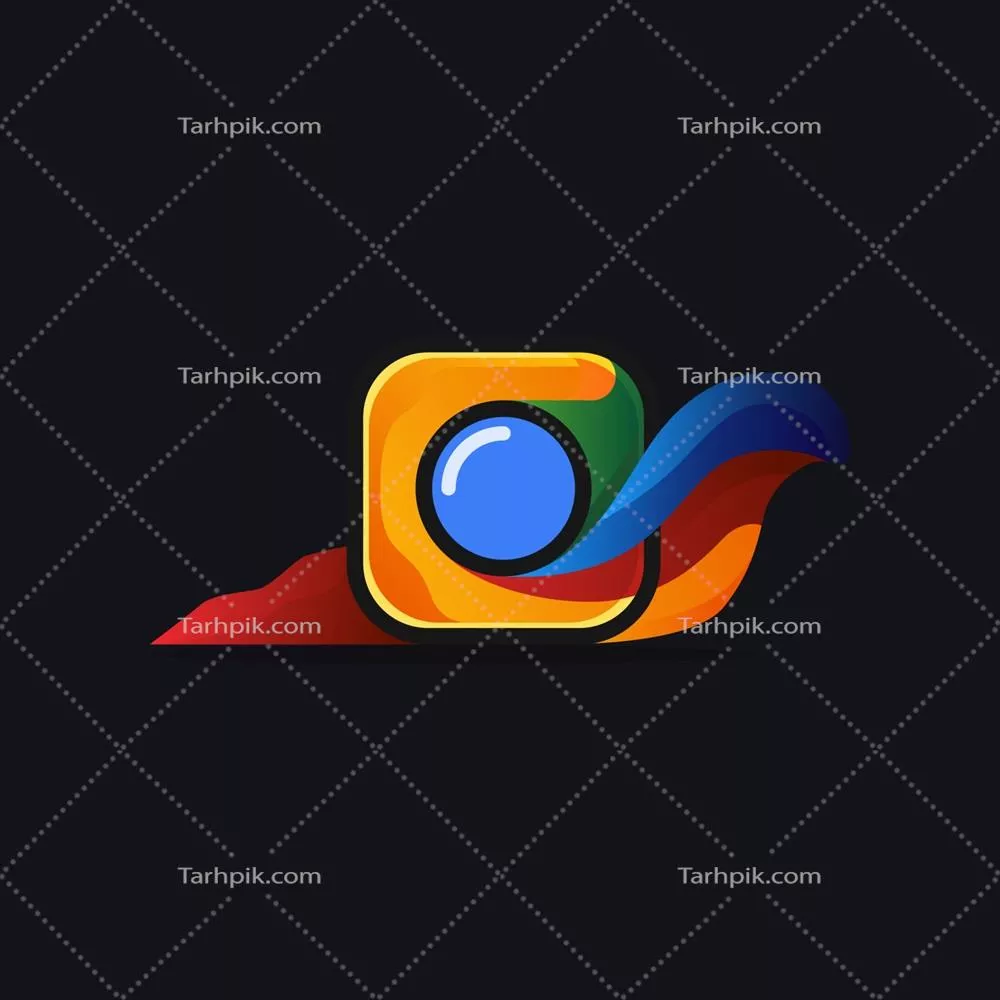 وکتور طراحی لوگوی رنگارنگ برای دوربین و حلزون: یک هنر زیبا