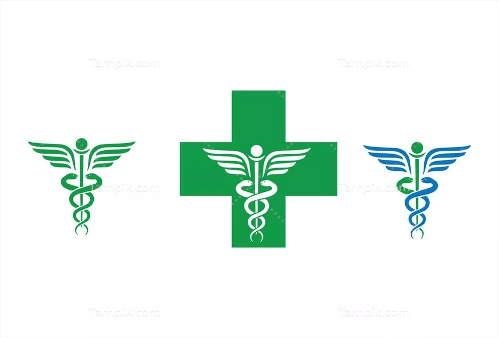 نماد پزشکی با تصویر مار و عرسه، طراحی وکتور الهام بخش