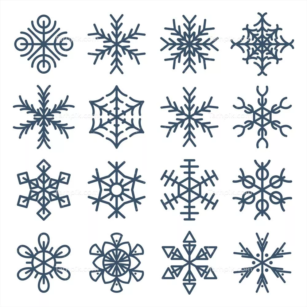 وکتور مجموعه برفریزههای منحصر به فرد بر روی زمینه سفید