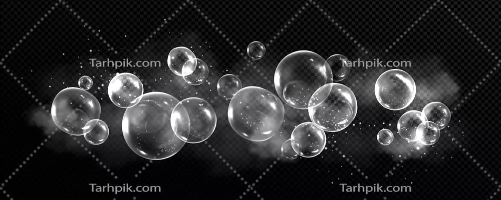 وکتور گلابیهای صابونی با ذرات دود در پسزمینه سیاه - طراحی و هنر