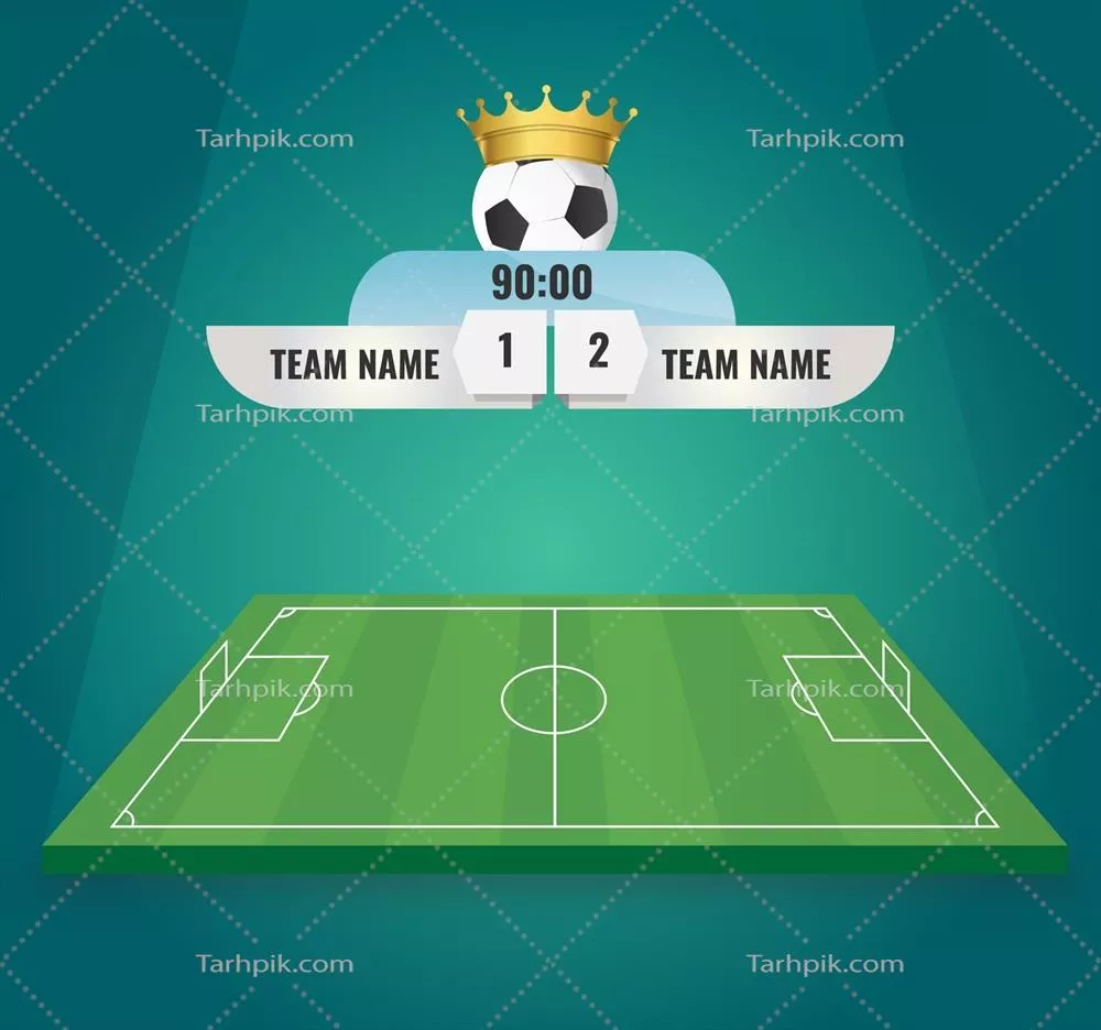 زمینه زمین فوتبال با تابلو امتیازات - وکتور با کیفیت بالا