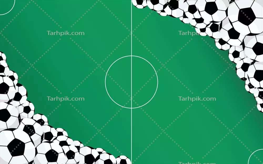 وکتور الگوی زمینه فوتبال با تعداد زیادی توپ فوتبال در طراحی