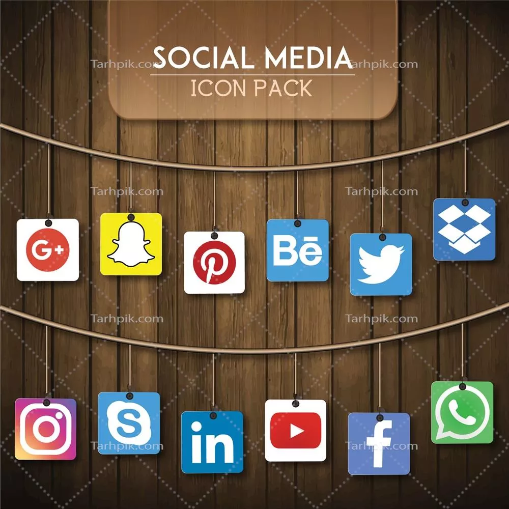 بسته آیکون های شبکه های اجتماعی به صورت وکتور | طراحی مدرن و شیک