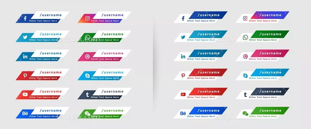 قالب بنرهای پایینی با نمادهای رسانه‌های اجتماعی - وکتور طراحی شده