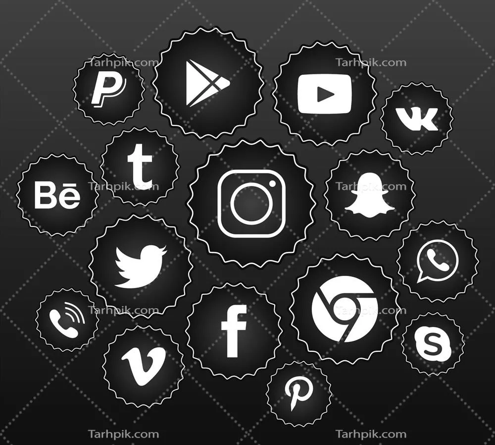 مجموعه لوگوهای رسانههای اجتماعی وکتور (12 طراحی منحصر به فرد)