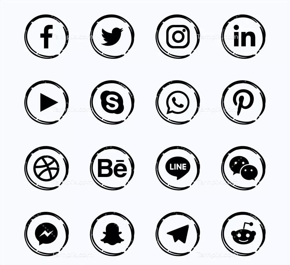 مجموعه لوگو شبکه‌های اجتماعی وکتور با 17 طرح خلاقانه و متنوع