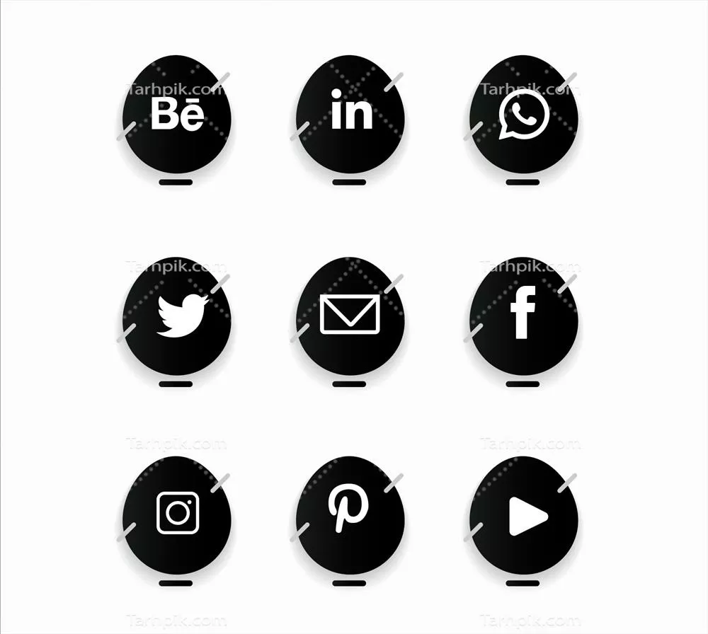 مجموعه لوگوهای شبکههای اجتماعی (20 طرح) - وکتور با کیفیت بالا
