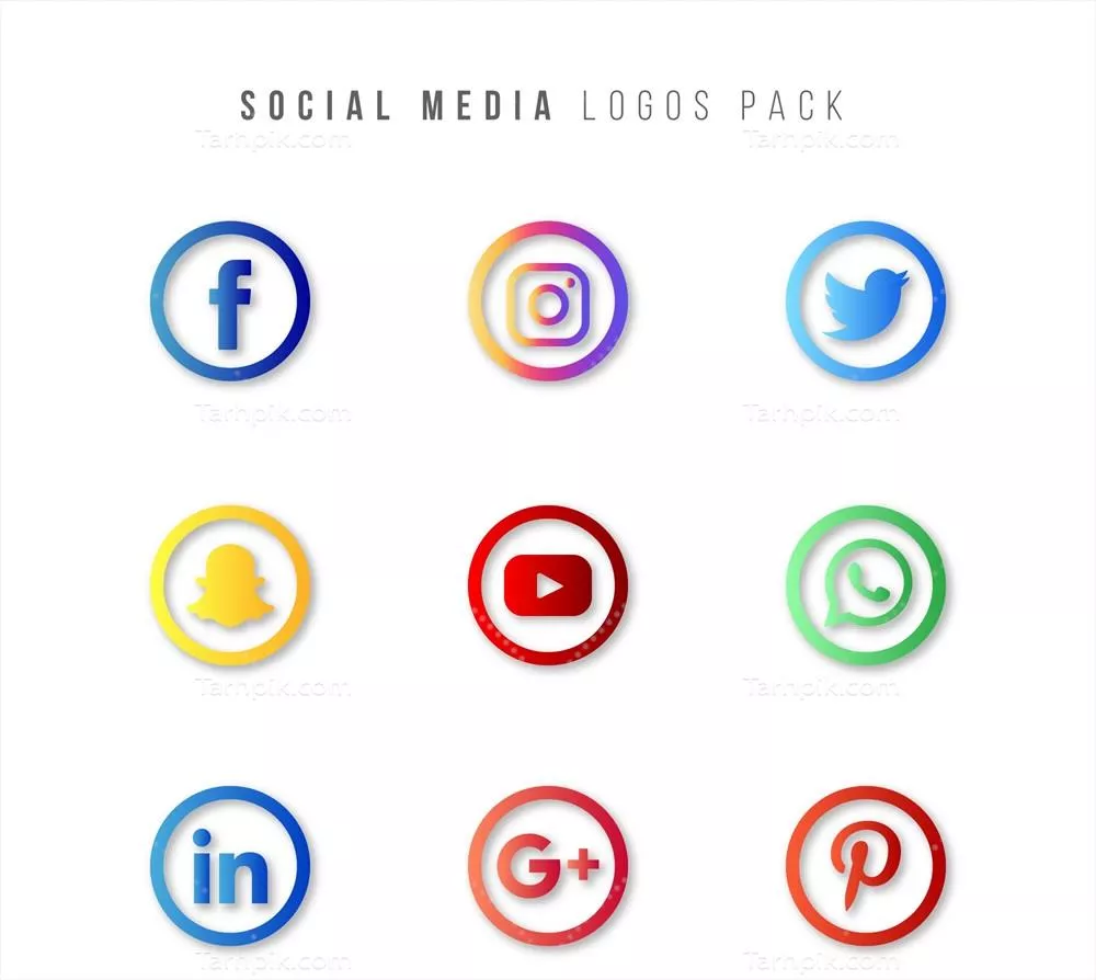 مجموعه لوگوهای شبکه‌های اجتماعی - وکتورهای با کیفیت بالا