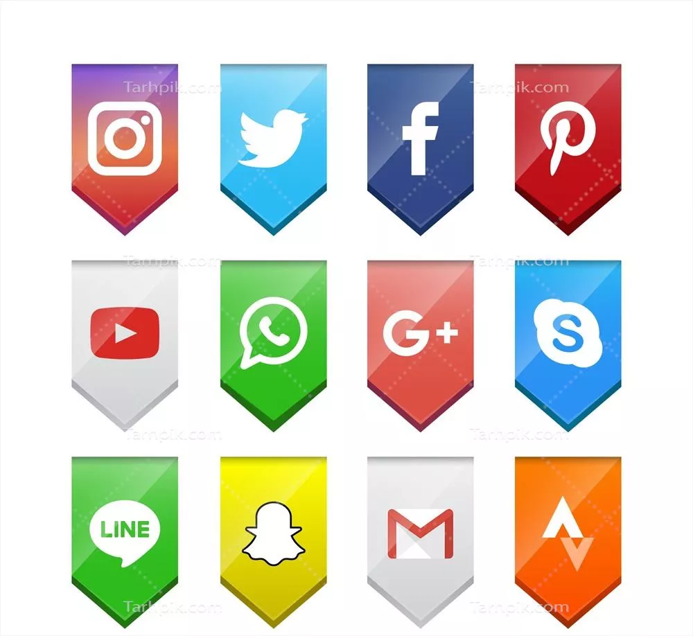 مجموعه لوگوهای شبکه‌های اجتماعی وکتور (27 طراحی منحصر به فرد)