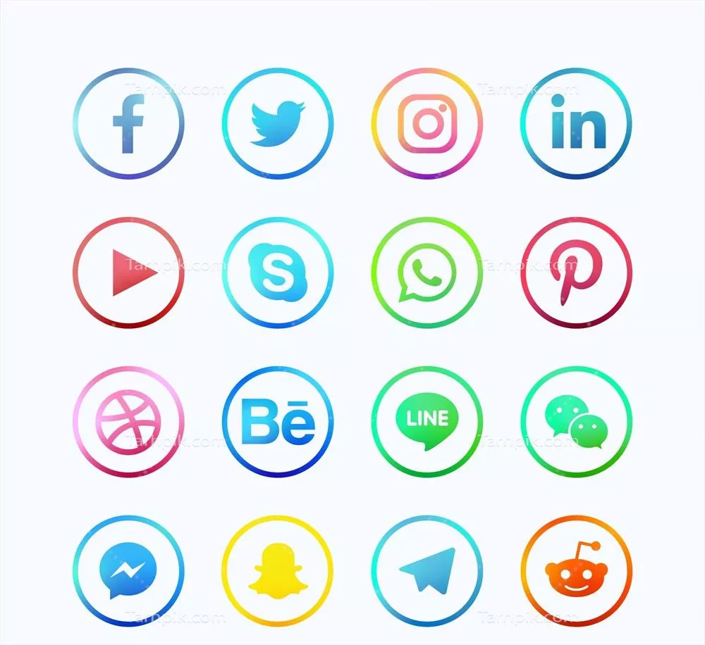 مجموعه لوگوهای رسانه های اجتماعی (4) - وکتورهای جذاب و کاربرپسند