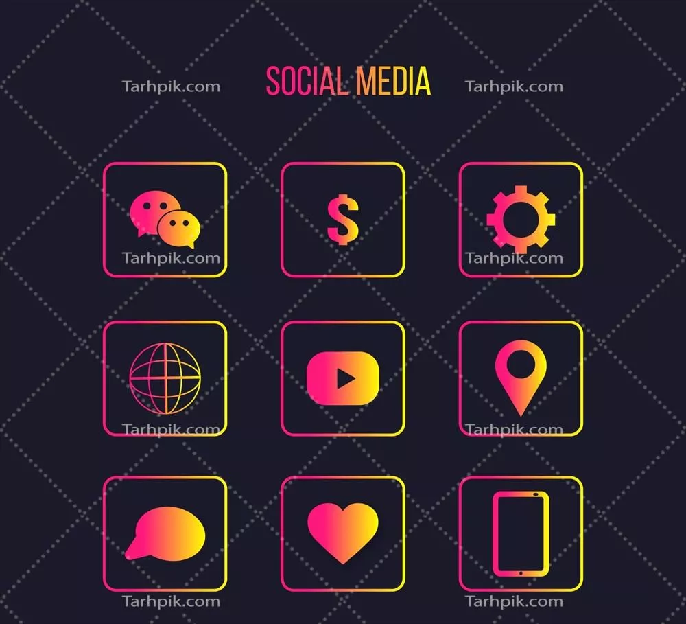 مجموعه لوگوهای شبکه اجتماعی وکتوری با طراحی مدرن و خلاقانه