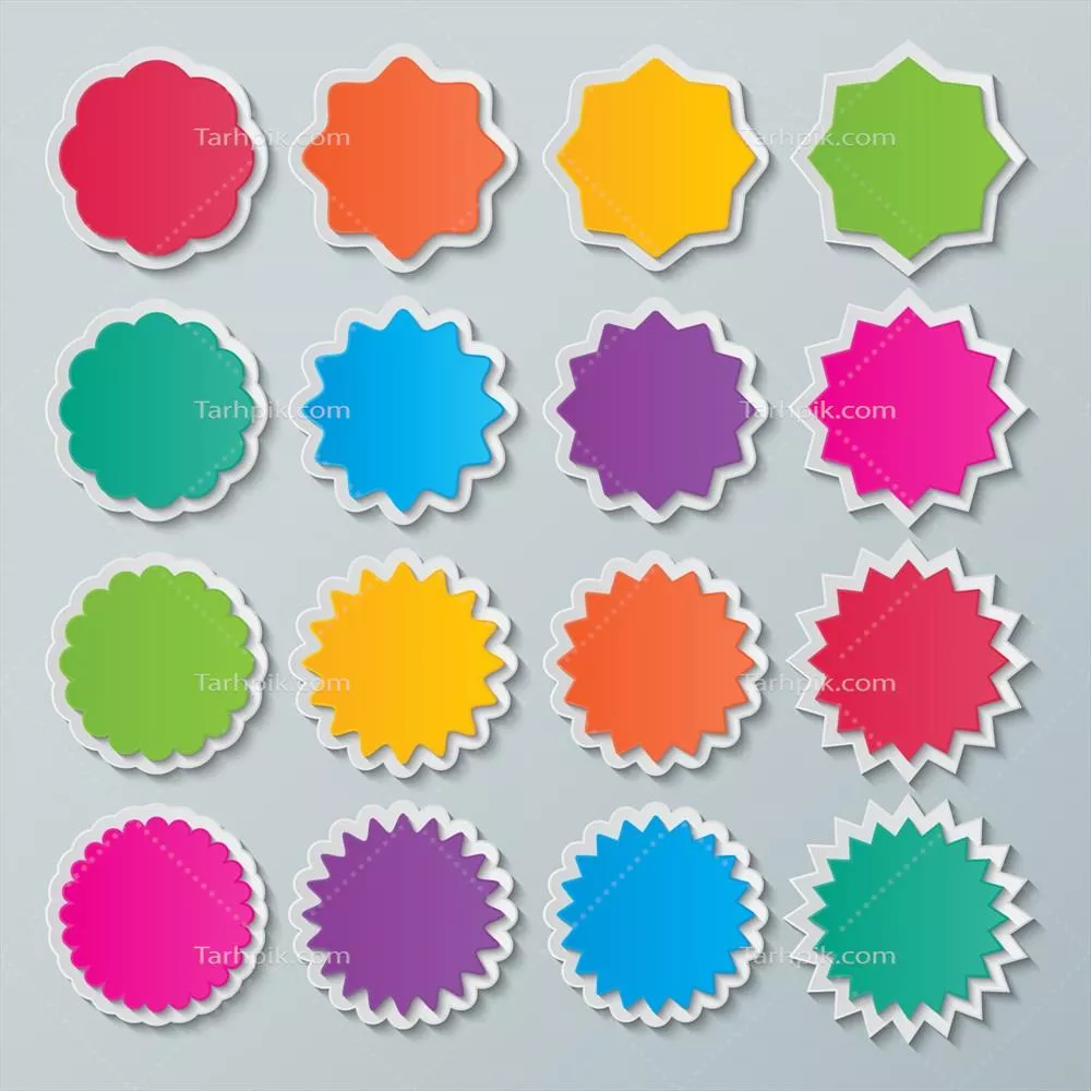 کرههای رنگی دندانهدار: طراحی وکتور مدرن و جذاب