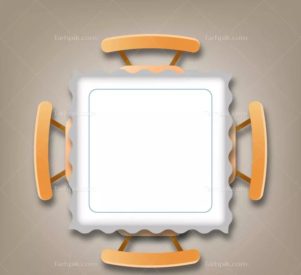 وکتور نمای بالایی میز خالی رستوران با طراحی واقعی و مدرن