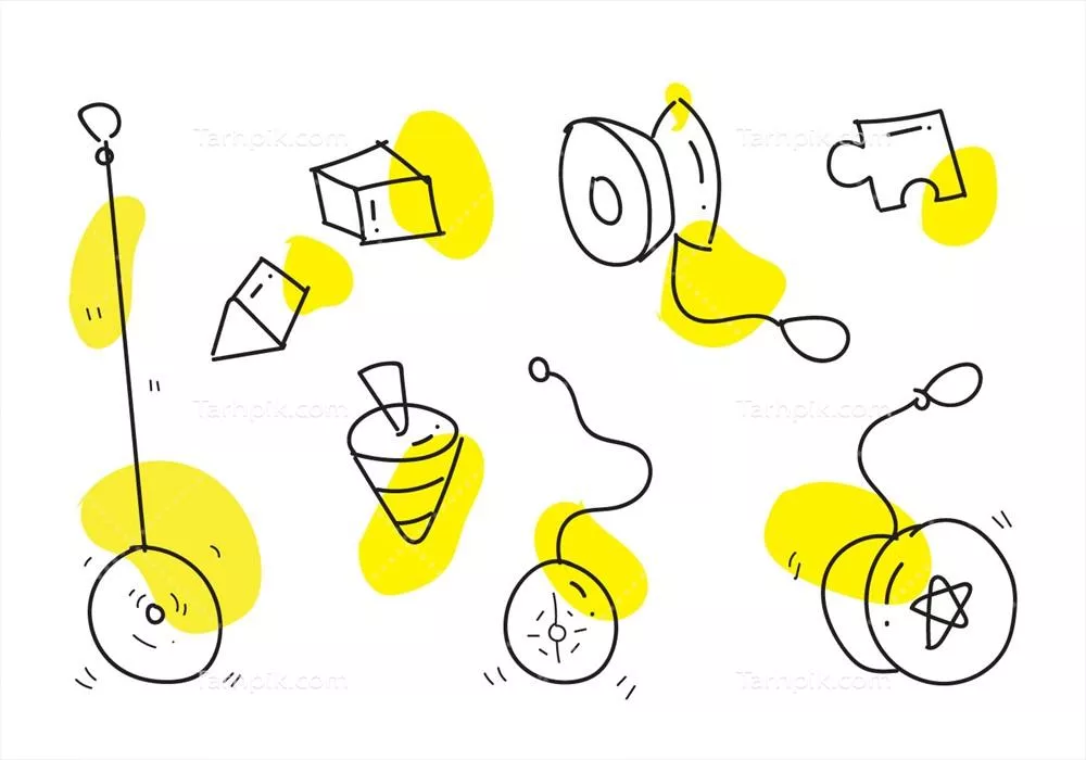 گرافیک وکتور اسباببازی و یو یو برای استفاده در پروژههای شما