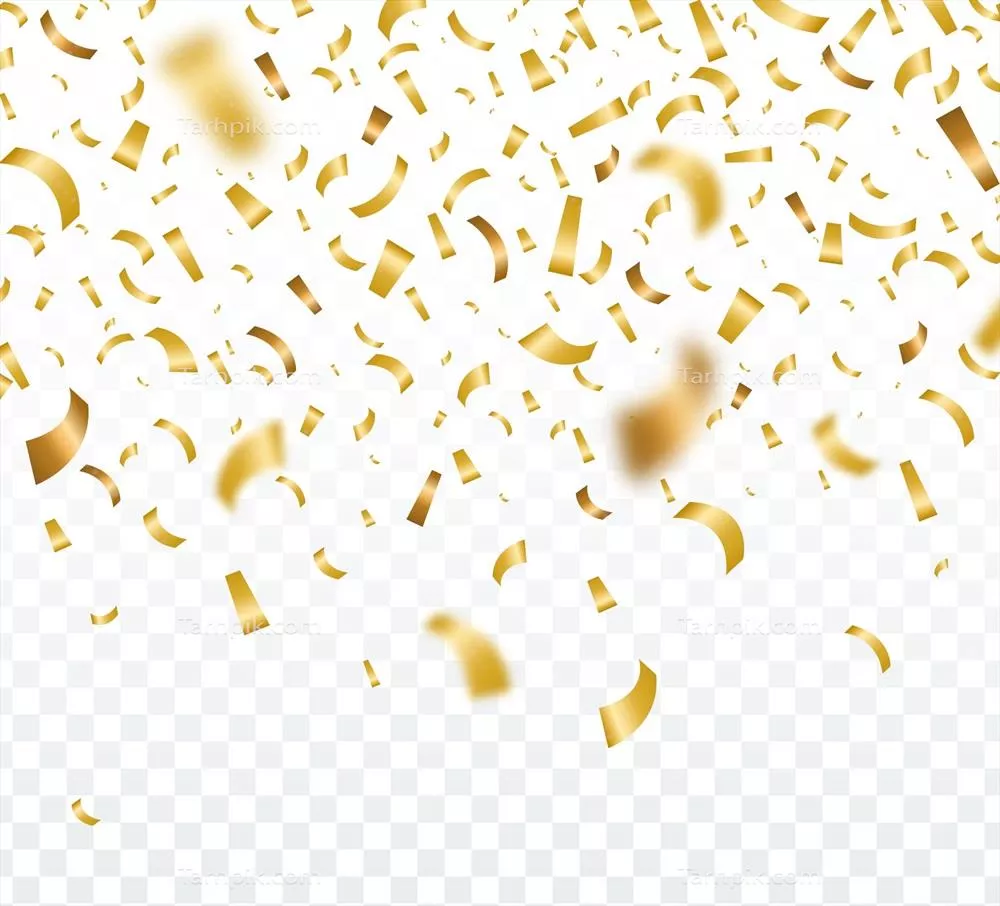 پسزمینه شفاف با برشهای طلایی: وکتور بسیار زیبا و مخصوص جشنوارهها