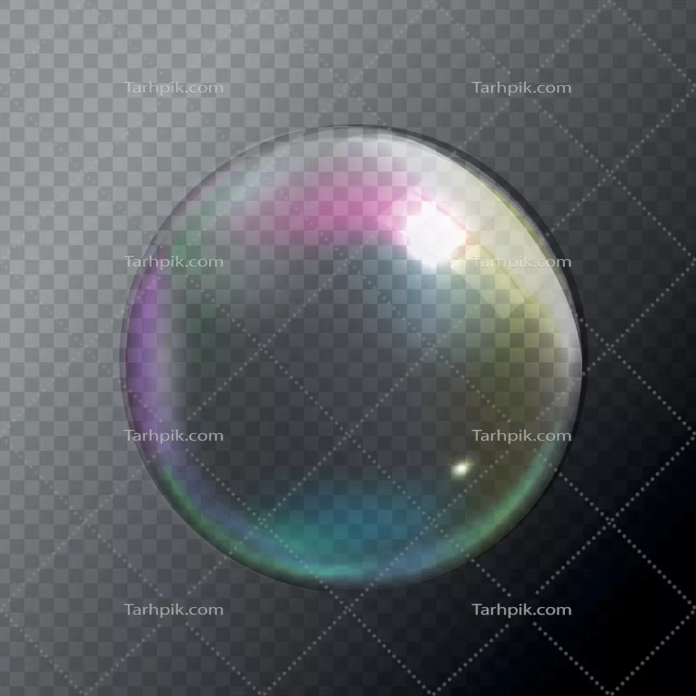 تصویر وکتور حبابهای شفاف بر روی پسزمینه خاکستری