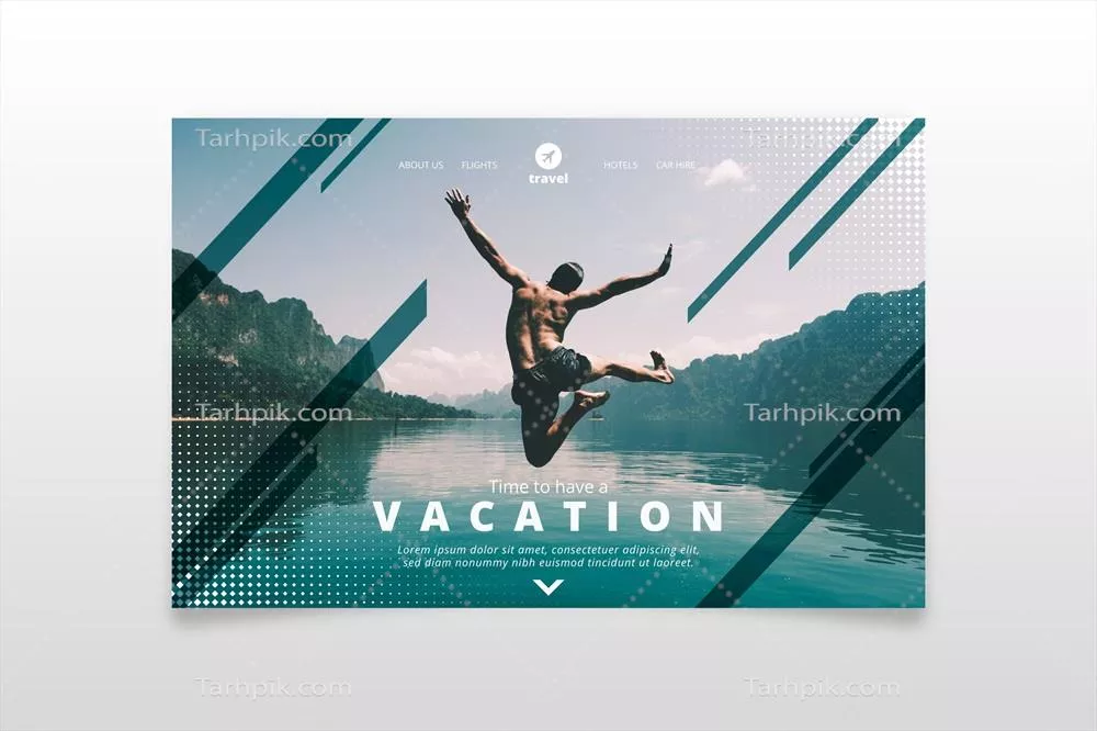 الگوی صفحه فرود سفر با یک وکتور جذاب و کاربردی برای سفرهای شما
