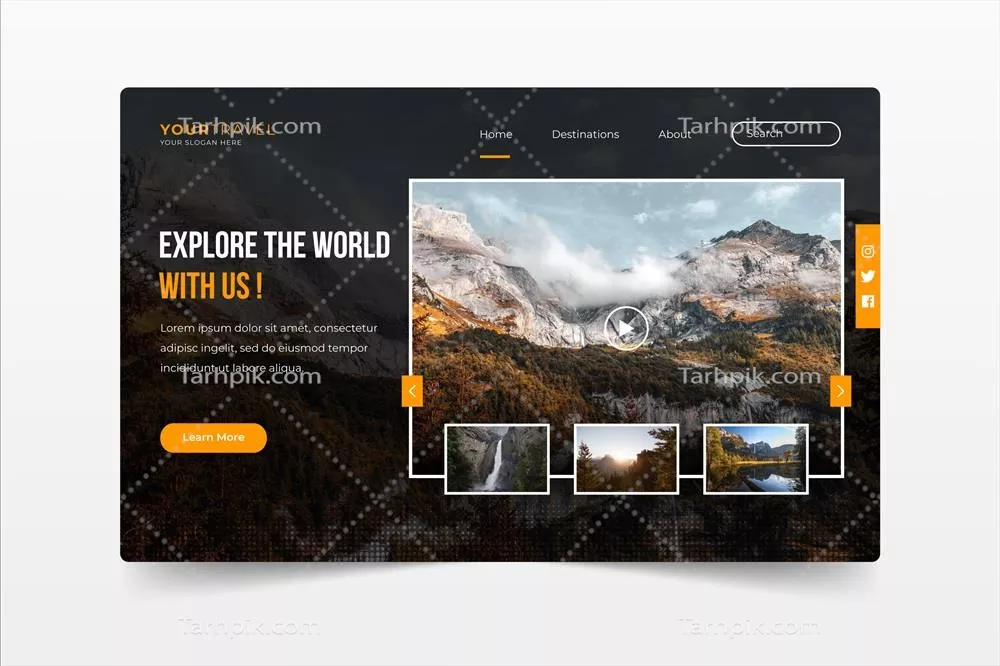 قالب صفحه فرود سفر با ۴ وکتور منحصر به فرد و زیبا