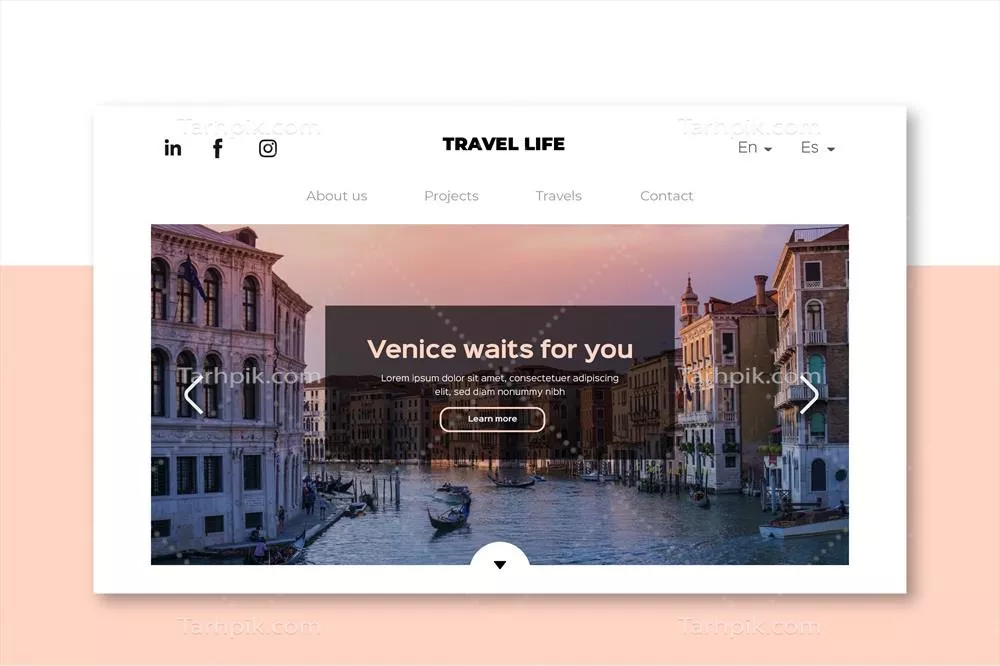 صفحه فرود سفر با استفاده از دو وکتور زیبا و جذاب