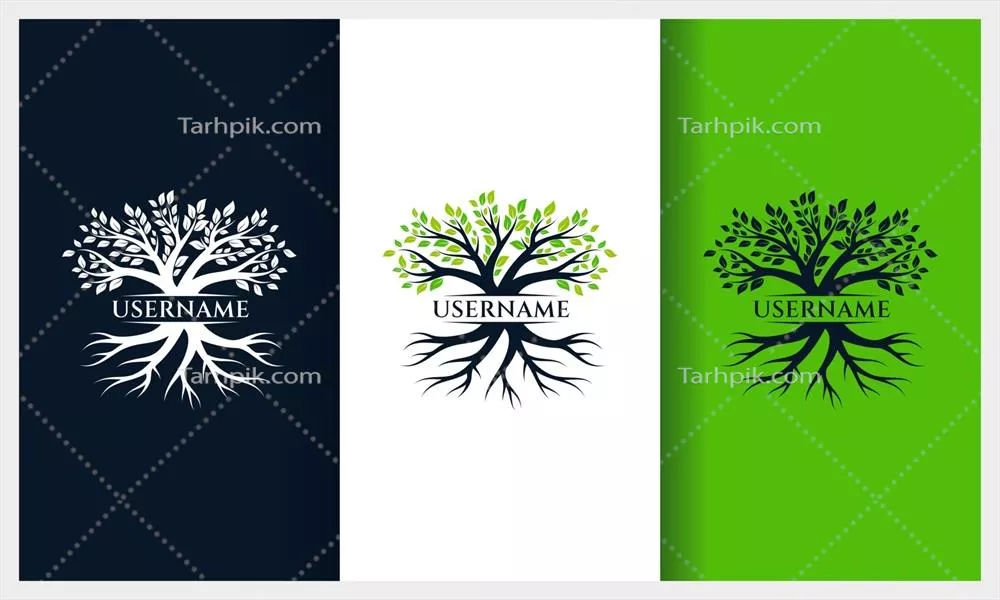 وکتور طراحی لوگوی درخت حیات: الگوی لوگوی طبیعت با تصویر درخت