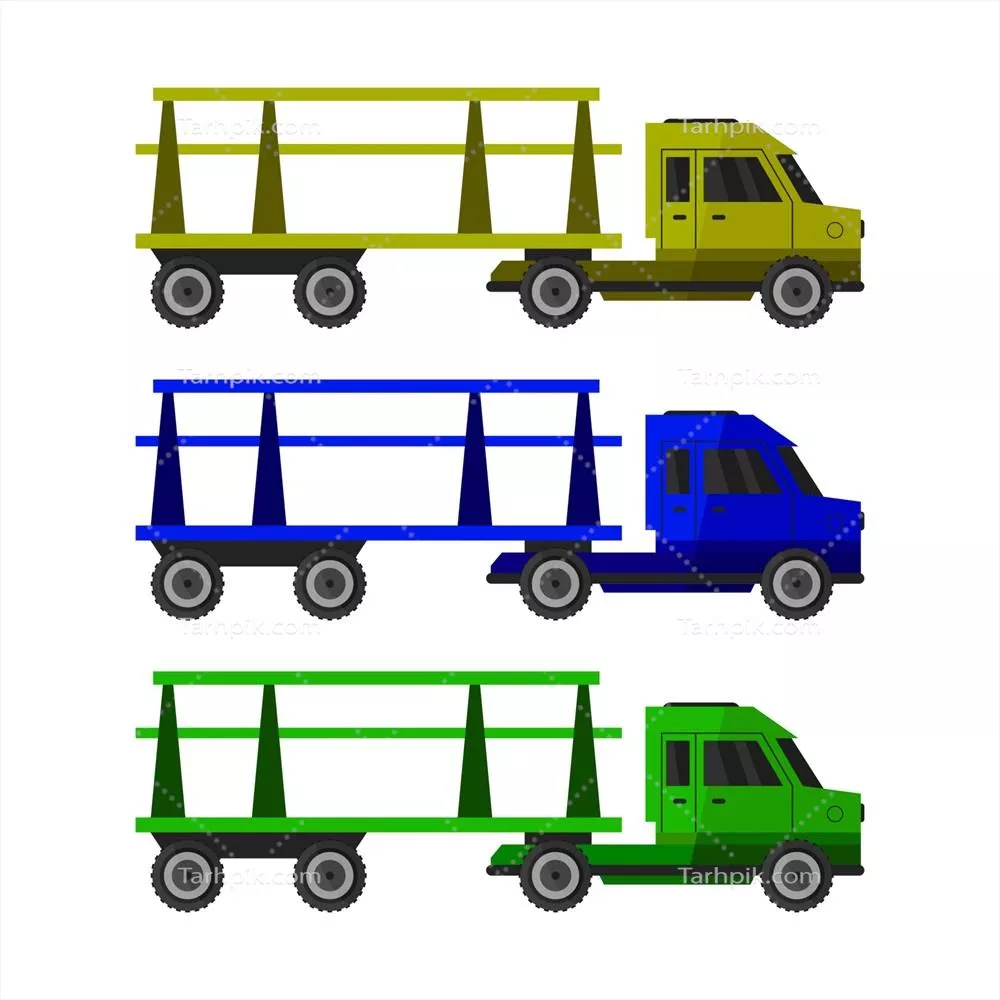 وکتور تصویر شاسی‌برفی از یک کامیون در زمینه سفید خالص