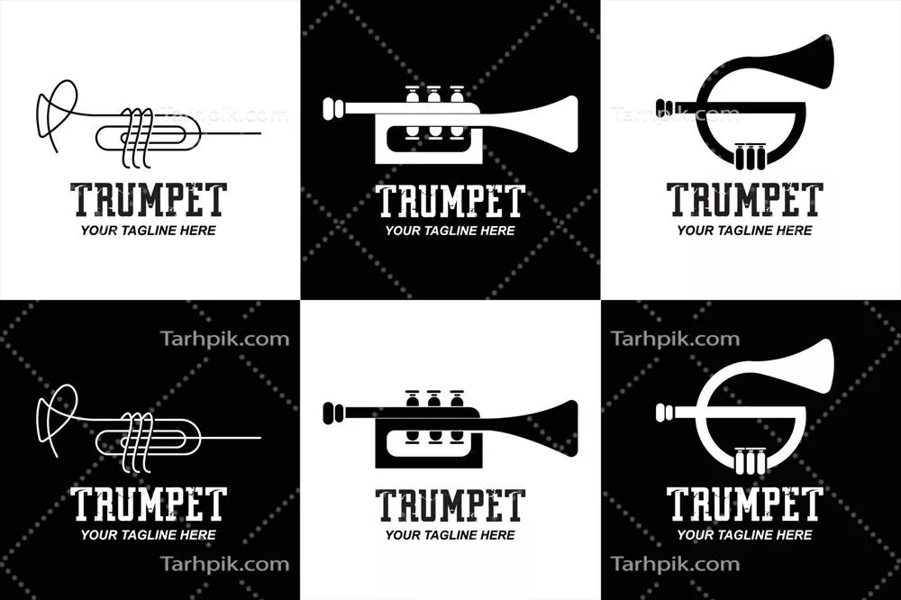 وکتور طراحی لوگو ترومپت: نمادی از ملودی و هنر سازهای موسیقی