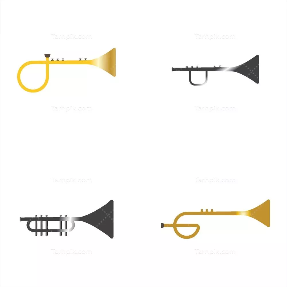 نماد وکتور ساز موسیقی ترومپت با طراحی خلاقانه
