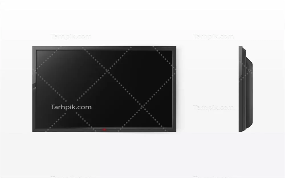 نمای مدرن تلویزیون LCD سیاه با صفحه نمایش عریض HD و طراحی وکتور