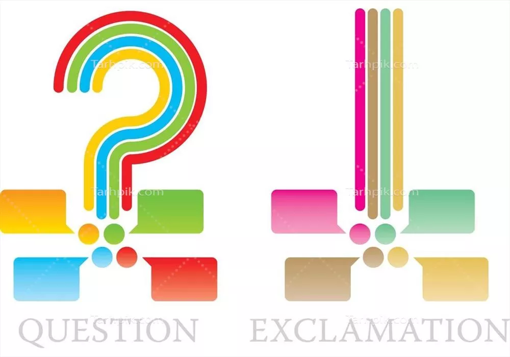 وکتور دو اینفوگرافیک علامت سوال و تعجب - ایده آل برای استفاده در مجلات، وبسایتها و روزنامهها