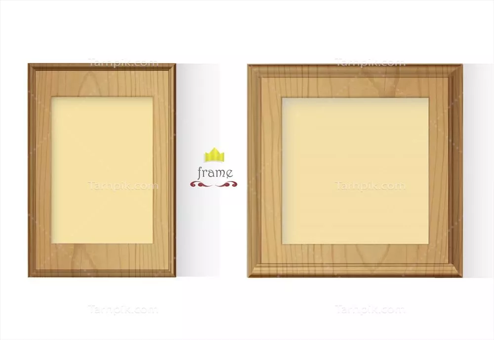 دو قاب چوبی بر روی پس زمینه سفید وکتور برای طراحی گرافیکی